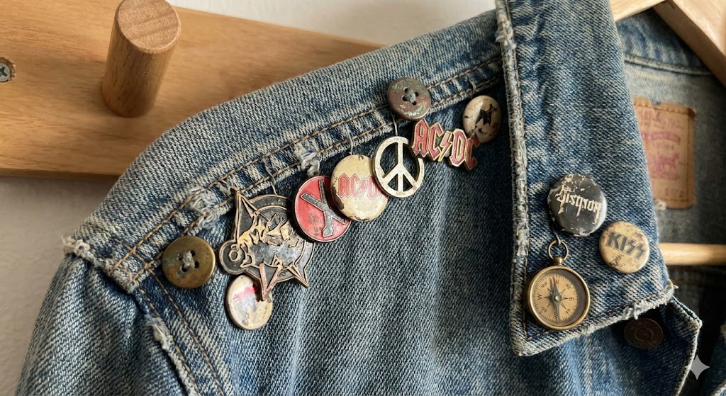 Pins placed along a jacket seam